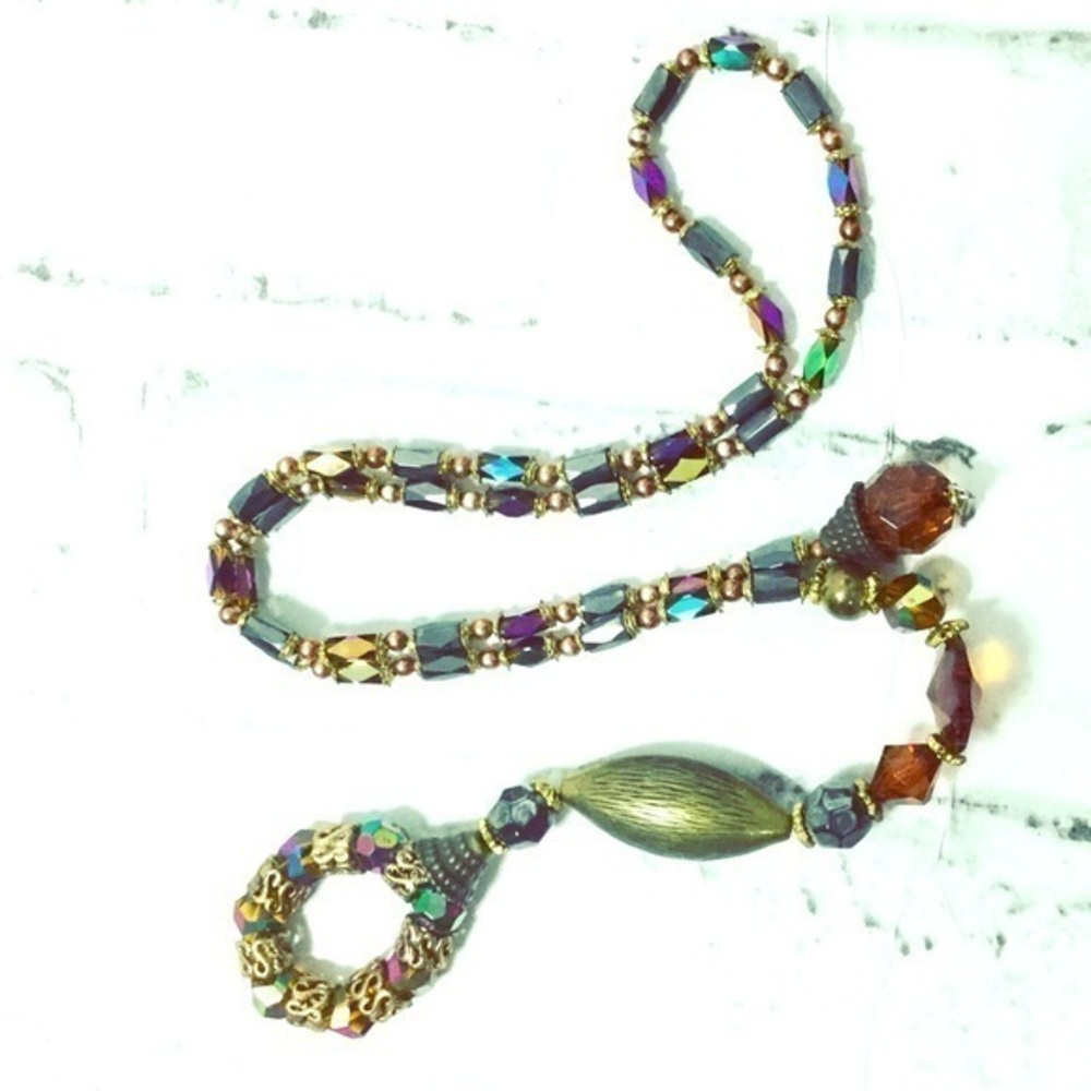 Boho multicolor Magnetic beaded‎ necklace